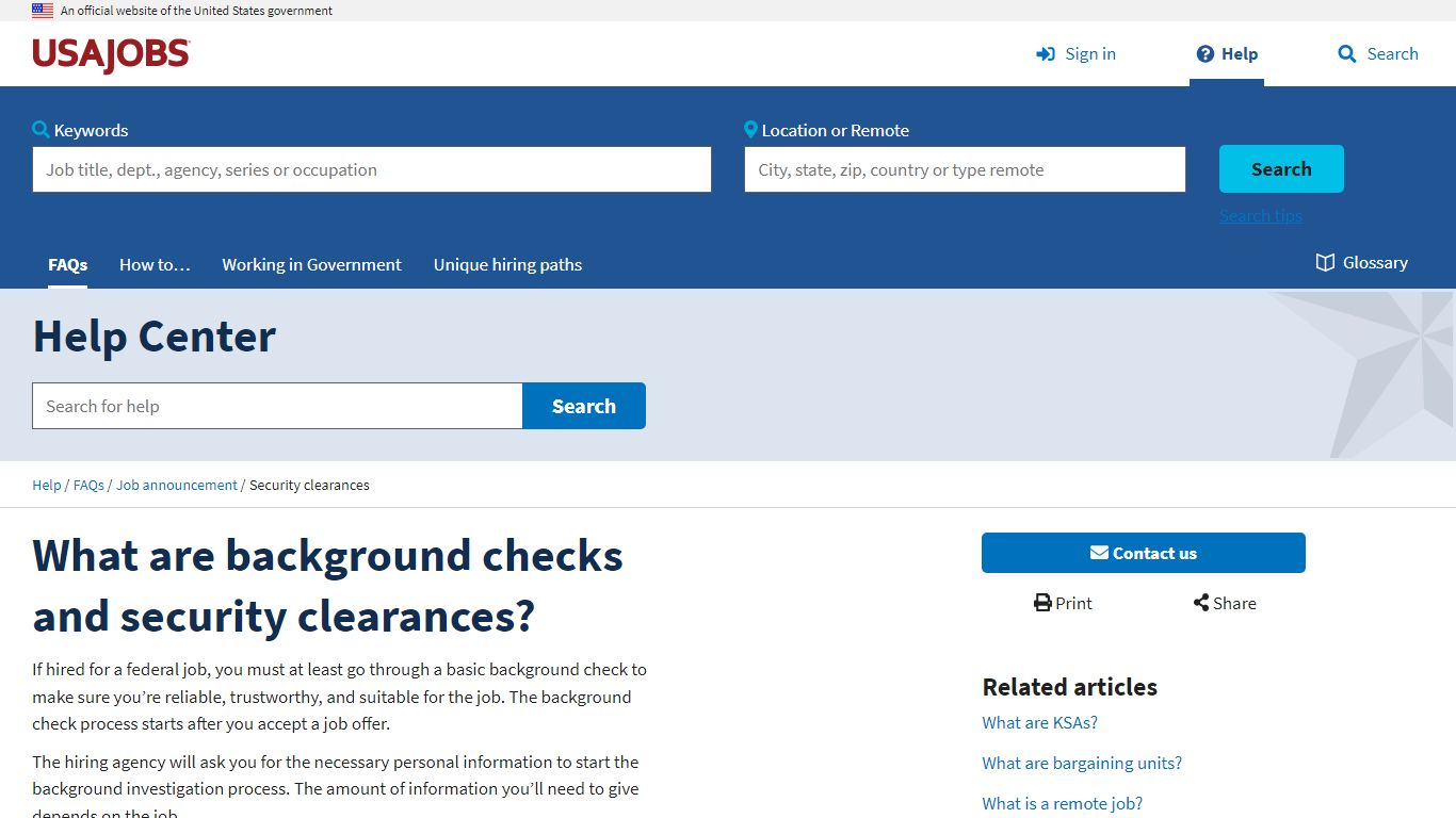 What are background checks and security clearances?